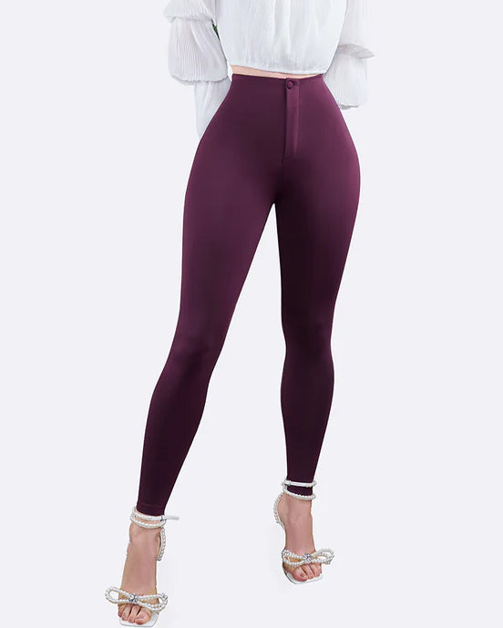 Pantalones adelgazantes con levantamiento de glúteos y cintura alta con control de barriga