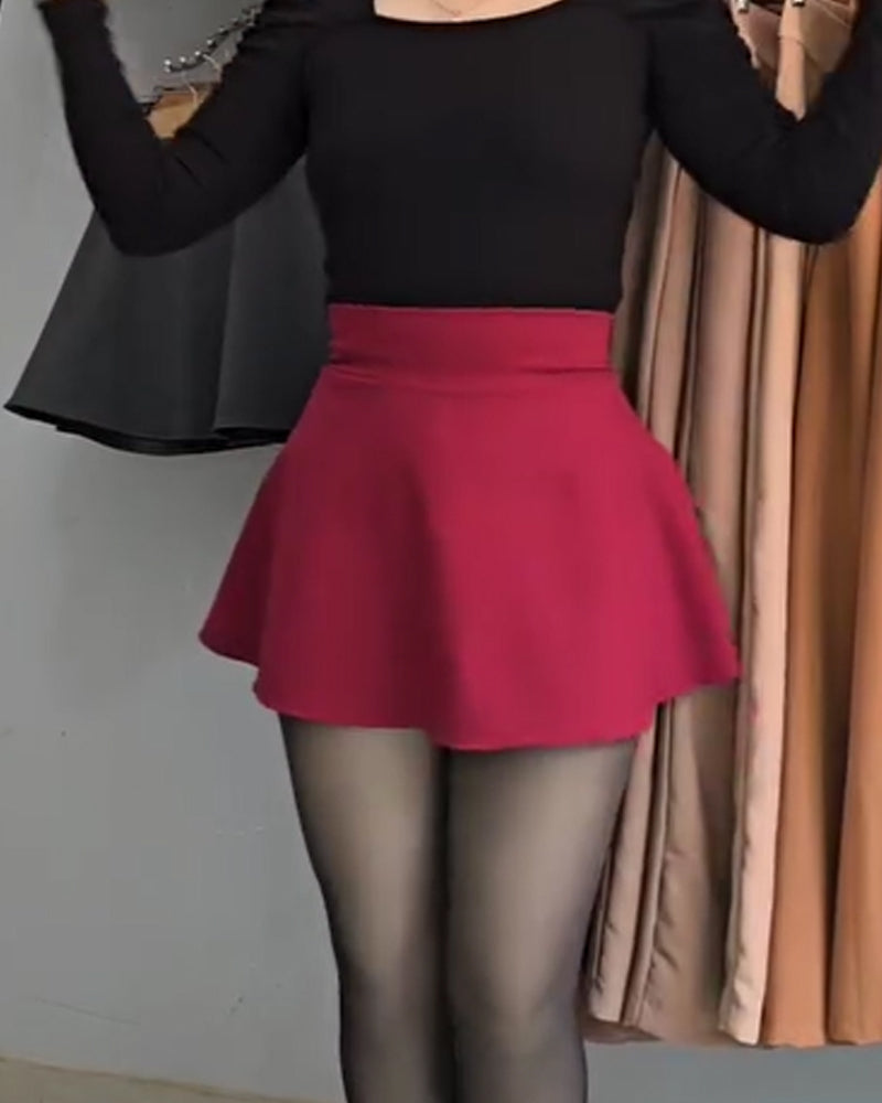 Falda corta con forro