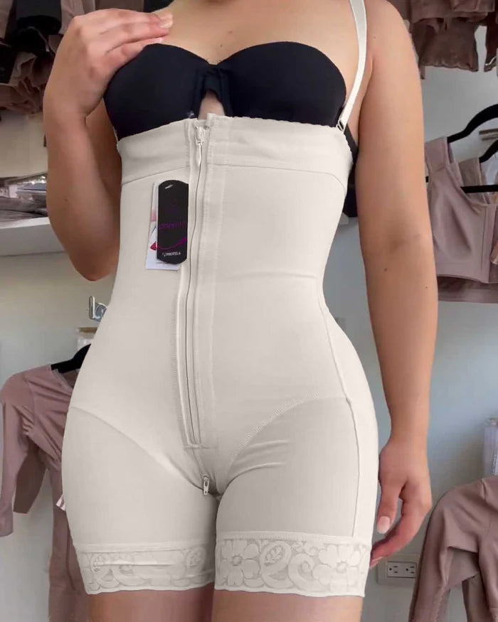 Butt Lift Tummy Tuck Removable Strap Zipper Shaper