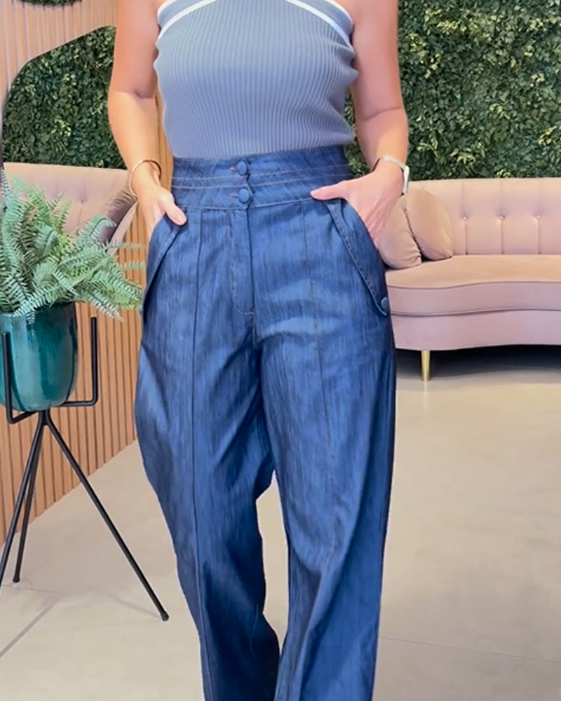 Jeans holgados de cintura alta