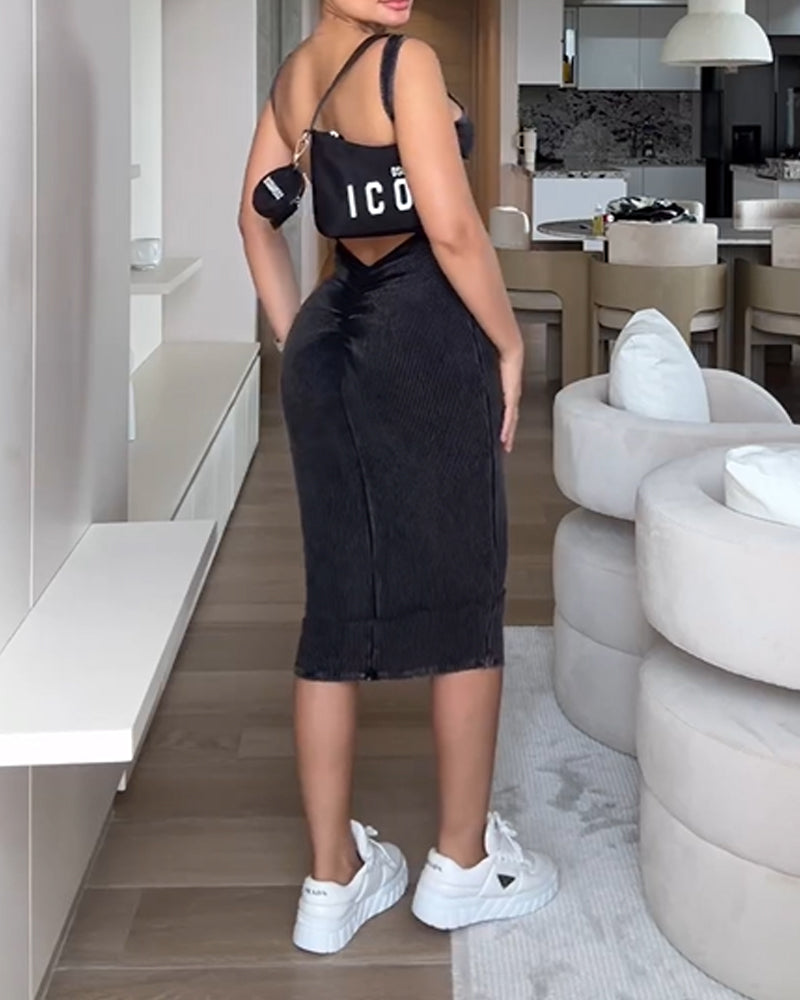 Hermoso vestido a la cadera tipo mochila