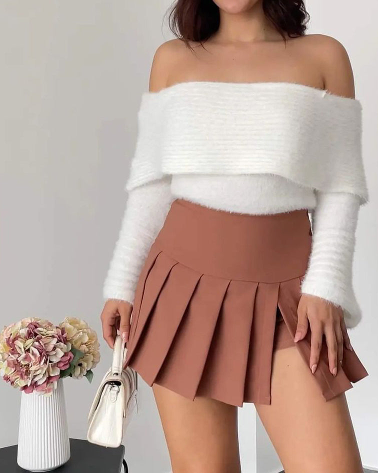 Falda corta plisada mini
