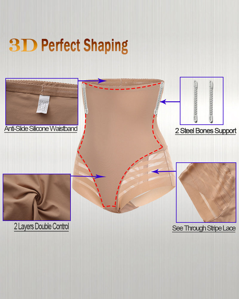 Ropa interior moldeadora de cuerpo con hueso de acero y cintura antideslizante