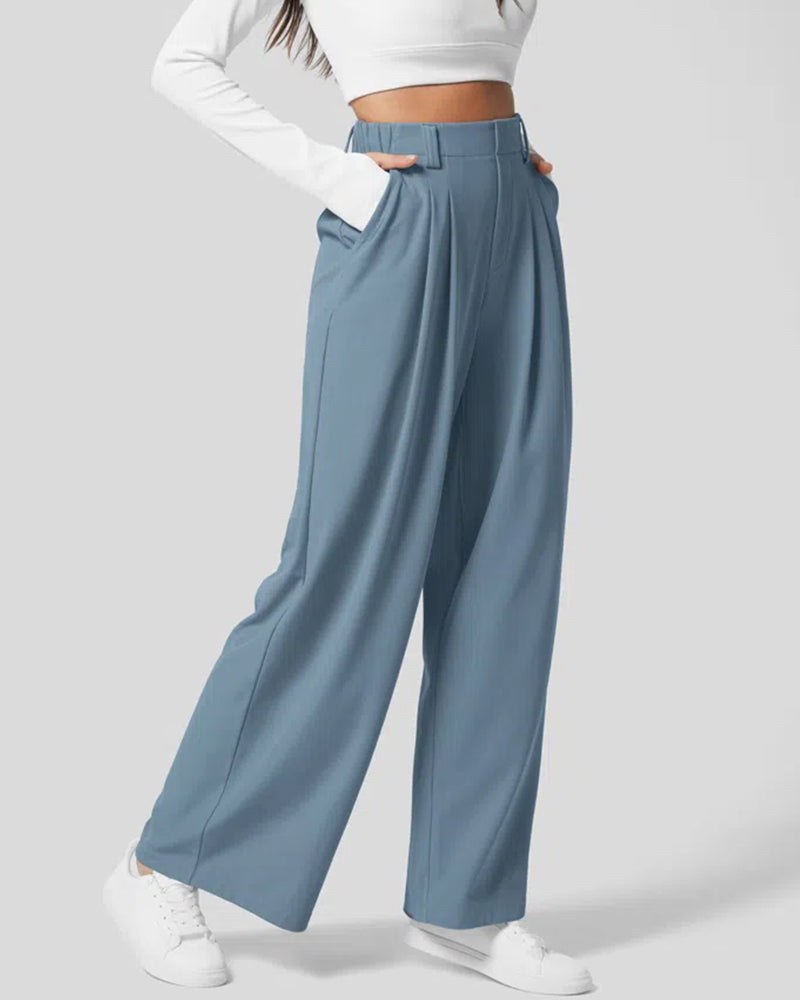 Pantalones de traje casual tipo gofre