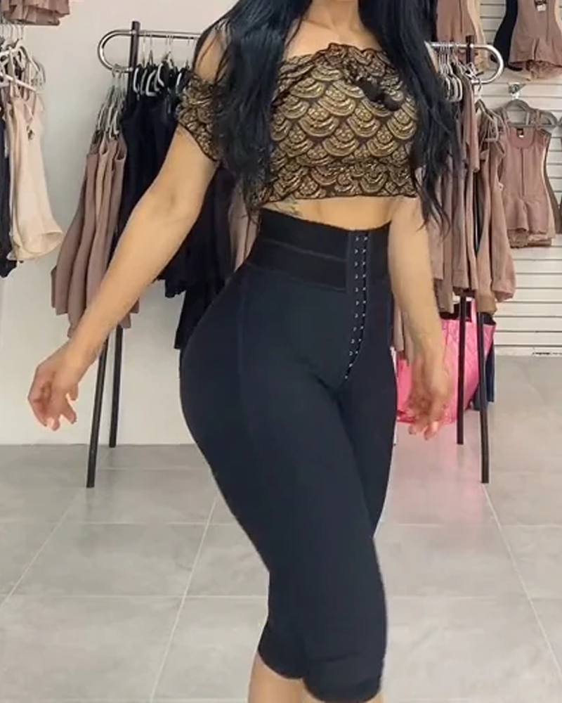 Pantalones moldeadores medianos con botín de cintura alta