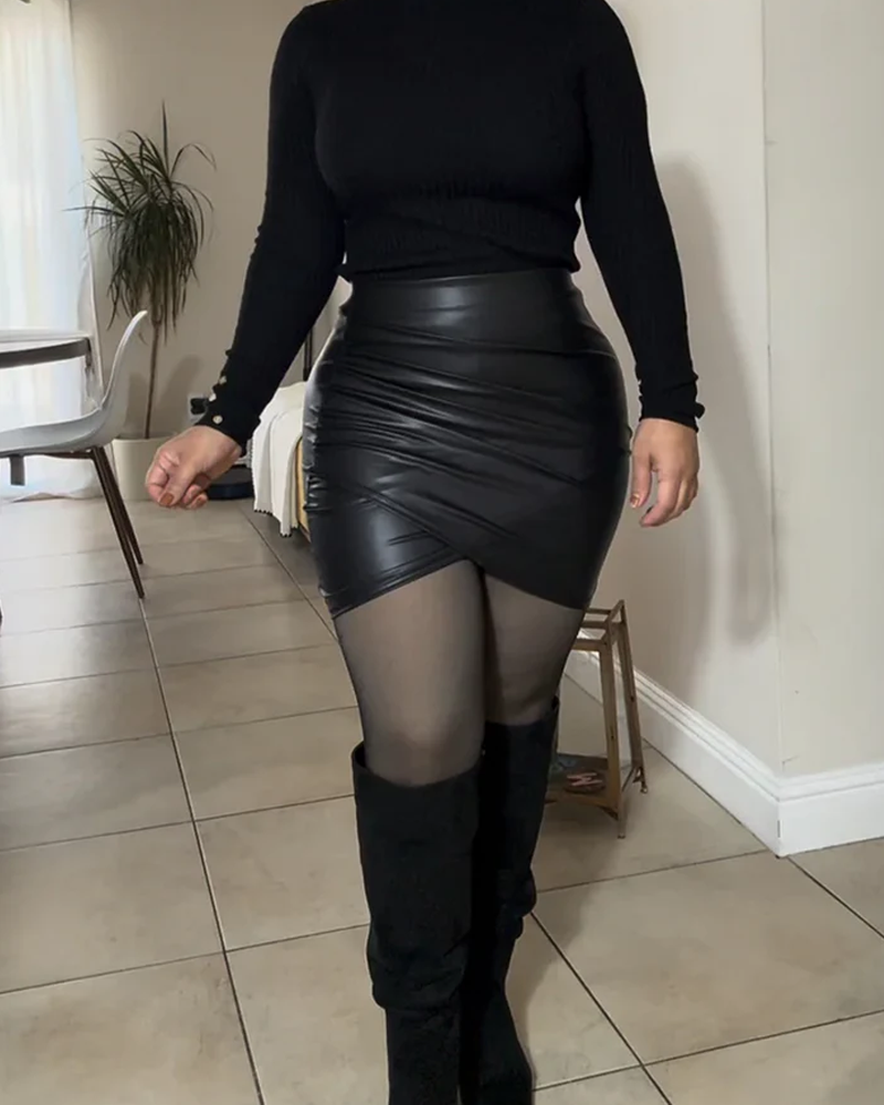 Falda Efecto Piel Faldas Stradivarius Invierno Faldas Stradivarius