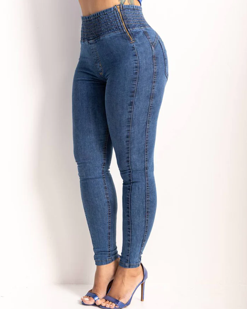 Jeans ajustados de cintura alta