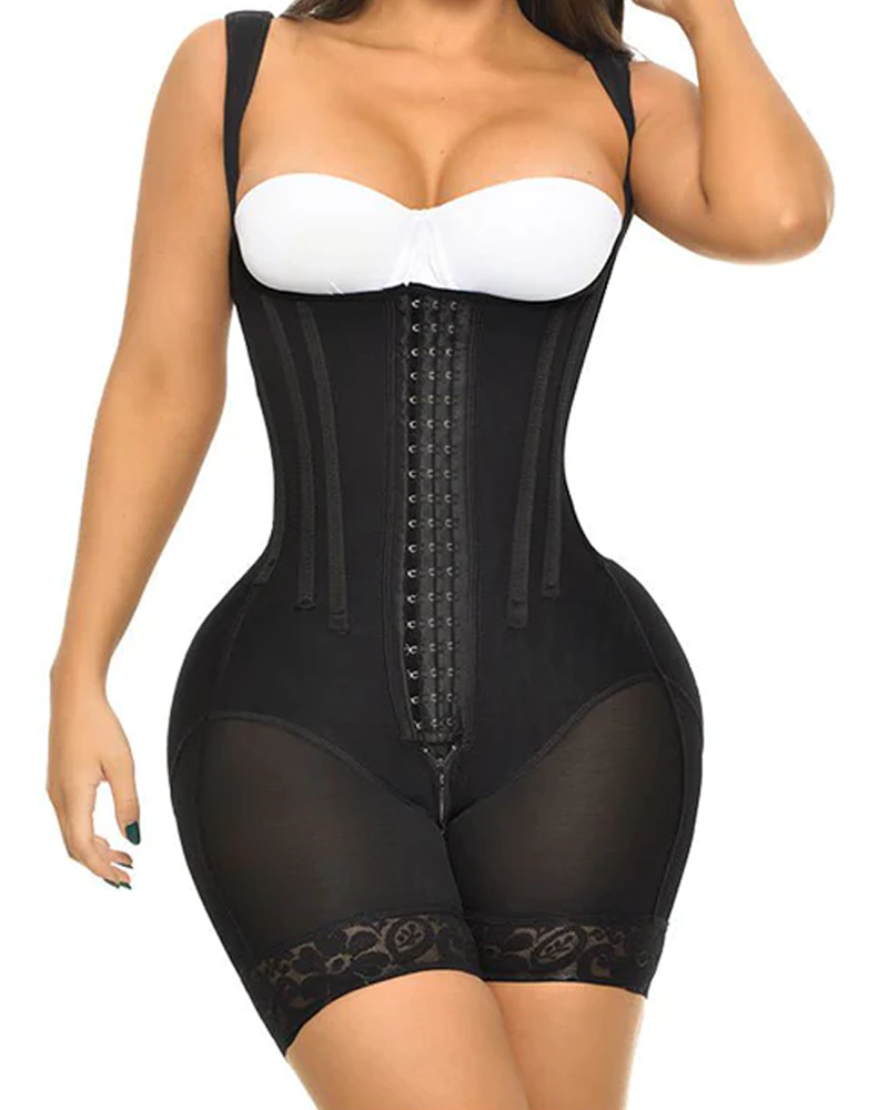 FAJA TIRANTE ANCHO DOBLE TALLA CON VARIILLAS FRENTE Y ESPALDA CON 3 LINEAS DE BROCHES