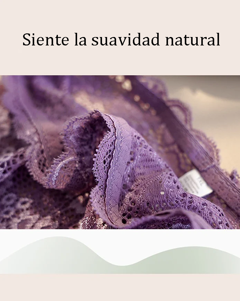 Tanga de encaje de cintura alta de talla grande para mujer
