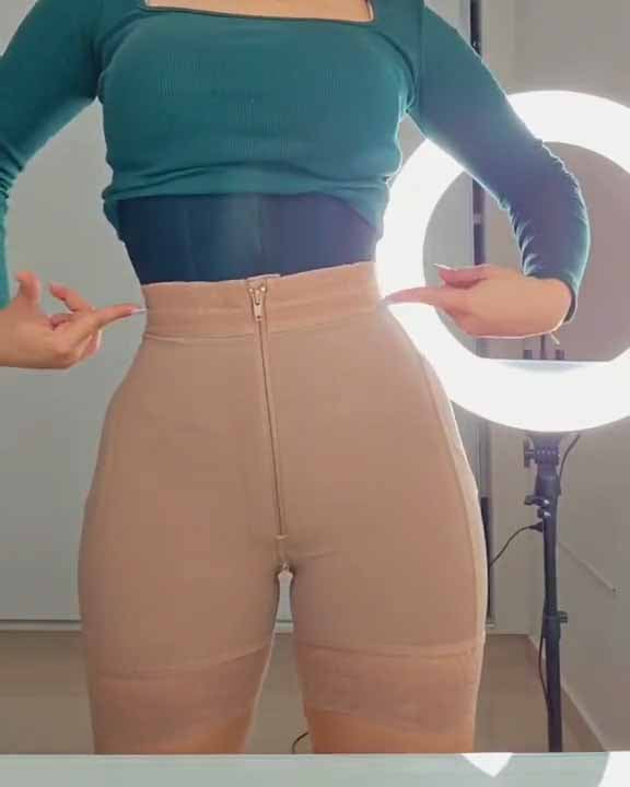 Pantalones cortos de levantamiento de glúteos con cremallera y ganchos internos