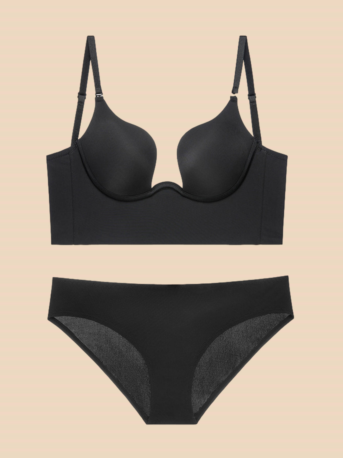 Liftup low back plunge bra sujetador con relleno ligero que realza el escote ropa interior
