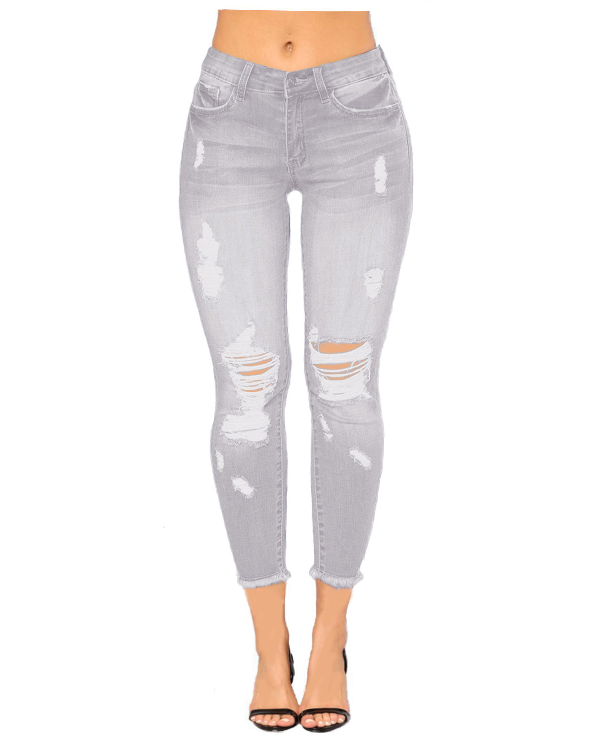 Pantalones vaqueros rasgados de mujer