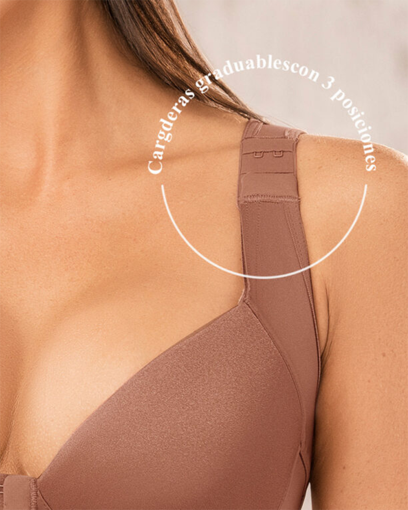 Mujer Push Up Back Support Cierre frontal Gancho Figura completa Bras Postura