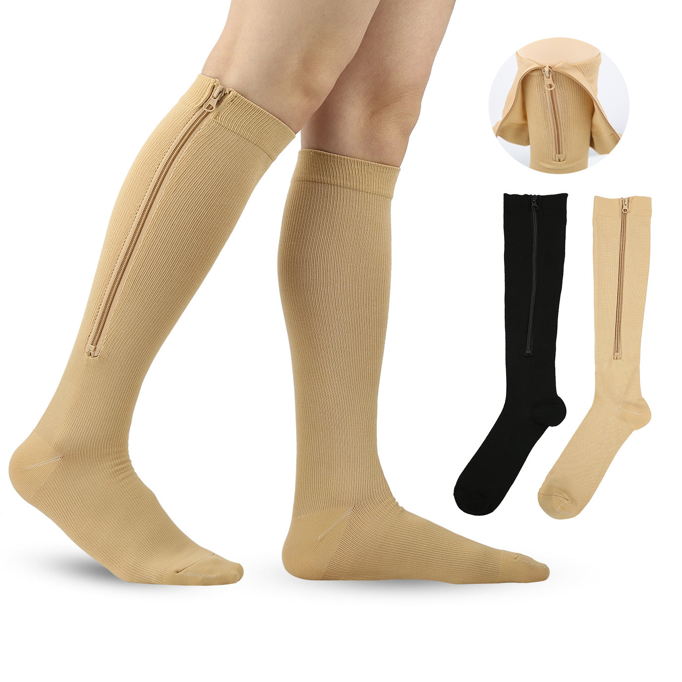 Nuevos calcetines elásticos con cremallera de compresión