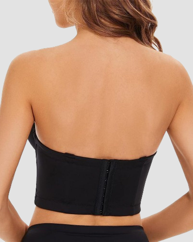 Sujetador bandeau con espalda baja y espalda descubierta