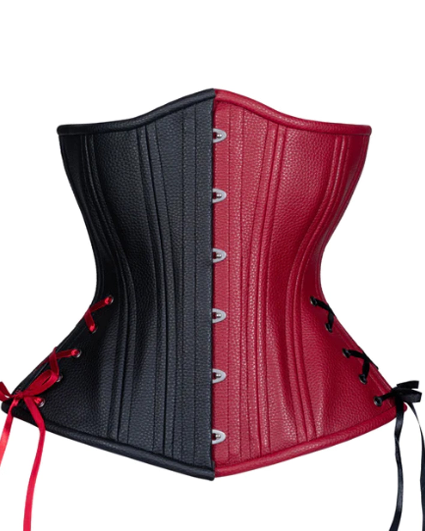 Correa de cuero negro y rojo alrededor de la cintura (Preventa)