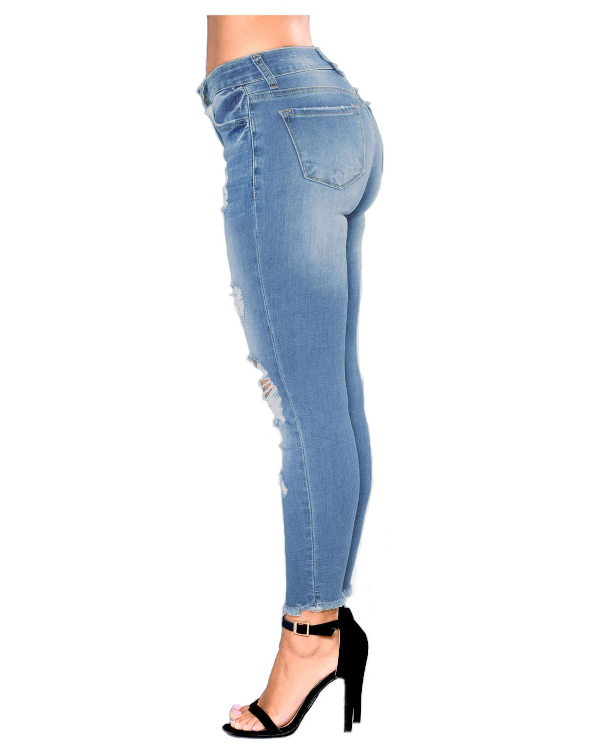 Pantalones vaqueros rasgados de mujer