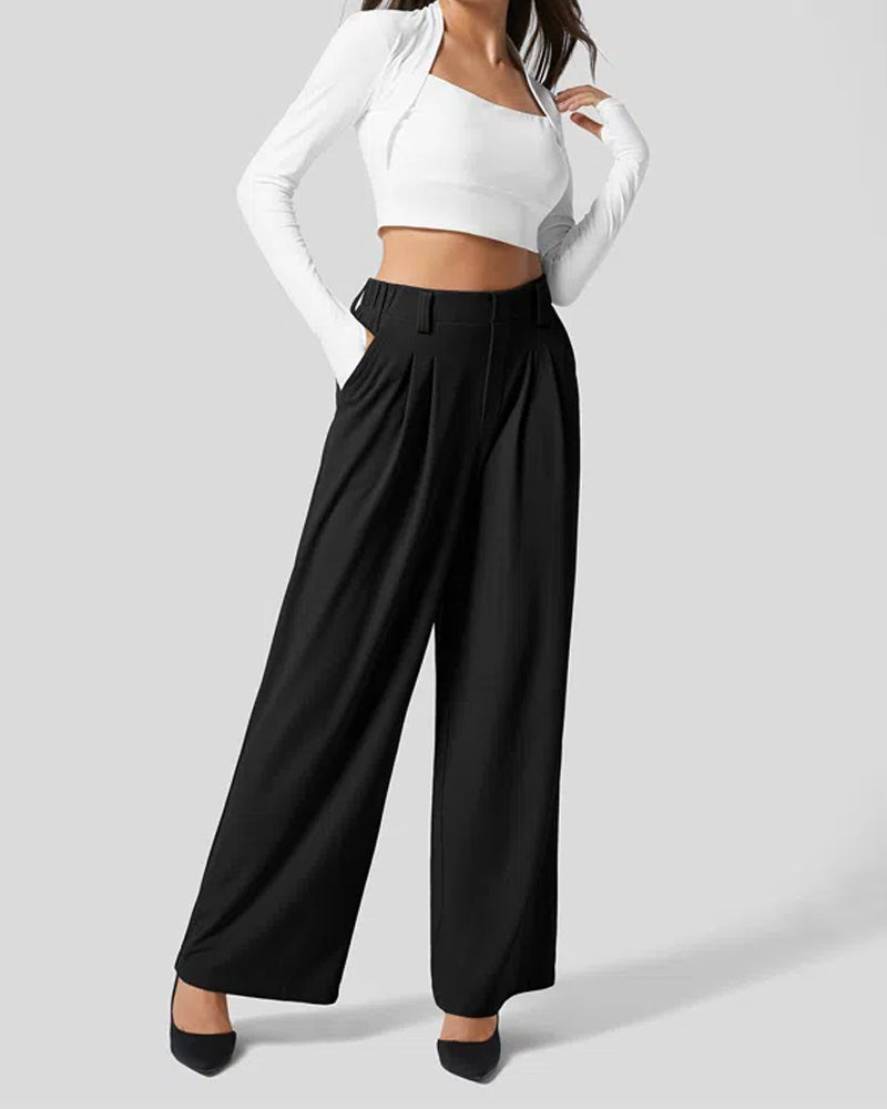 Pantalones de traje casual tipo gofre