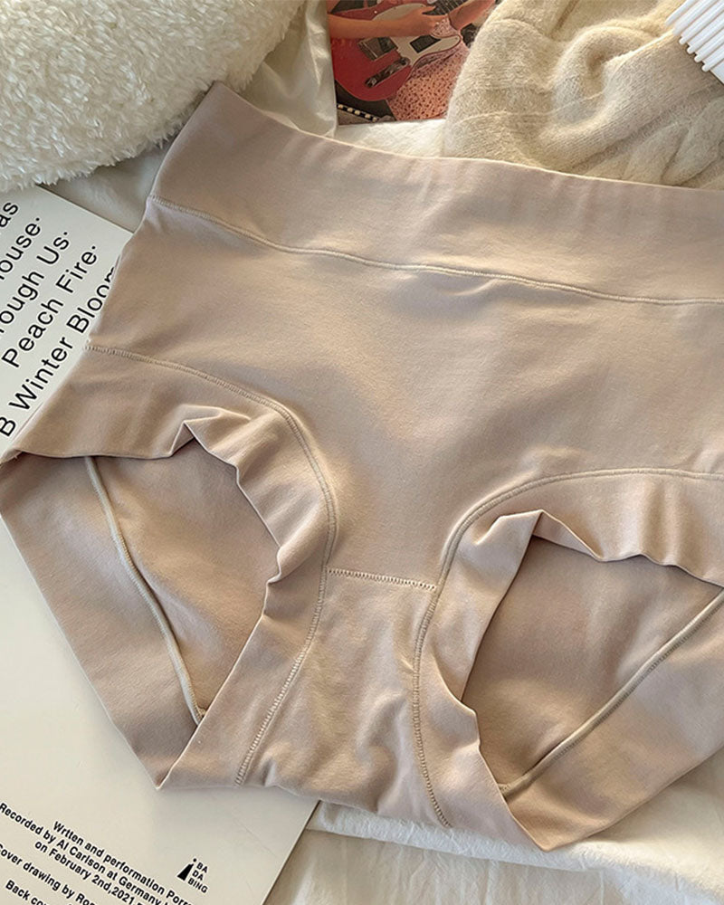 Ropa interior larga de algodón básico con cintura alta y levantamiento de vientre