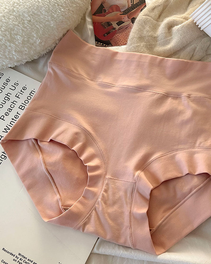 Ropa interior larga de algodón básico con cintura alta y levantamiento de vientre