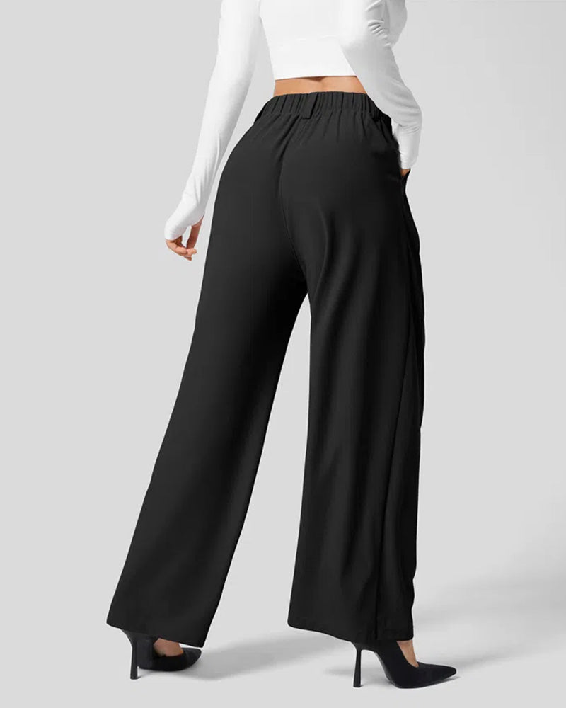 Pantalones de traje casual tipo gofre