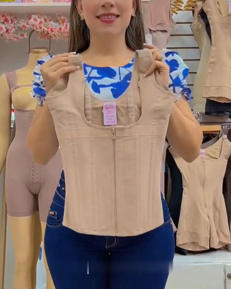 Chaleco moldeador de corsé para mujer, cinturón deportivo de hueso de acero