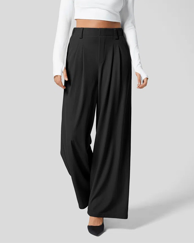 Pantalones de traje casual tipo gofre