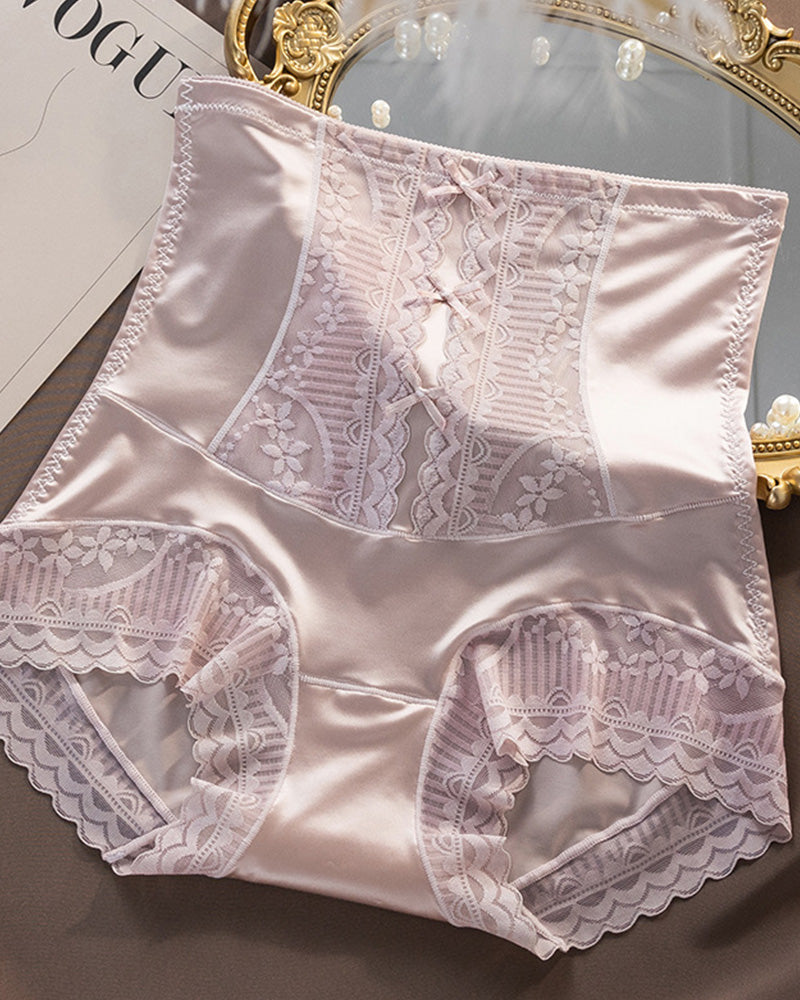 Bragas de encaje sin costuras de cintura alta