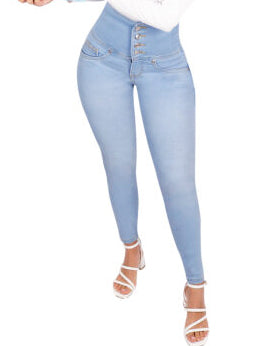 Jeans adelgazantes con glúteos, panza y piernas delgadas