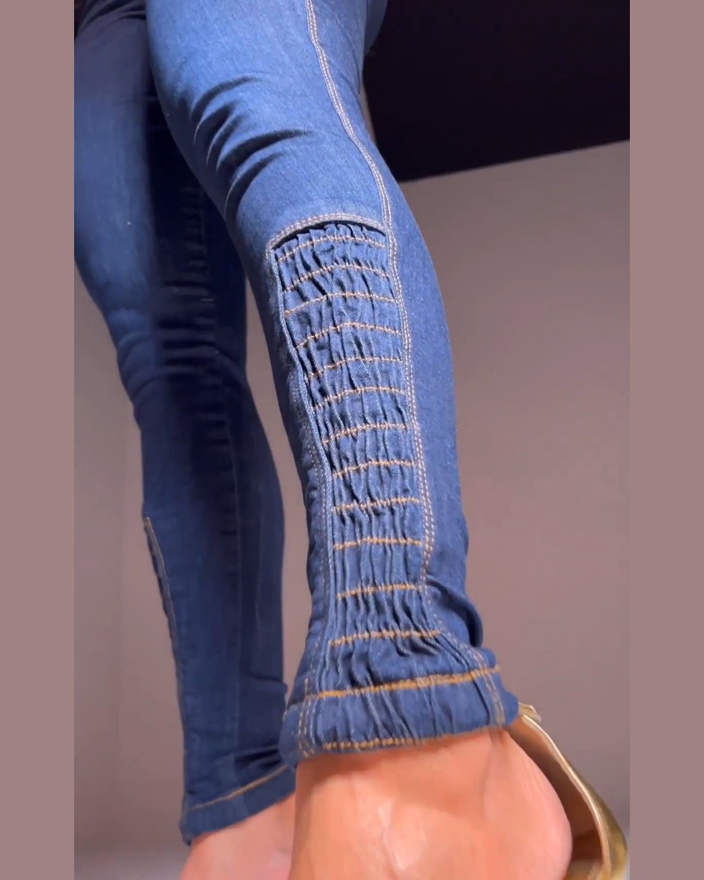 Pantalones elásticos de tiro alto Jeans ajustados