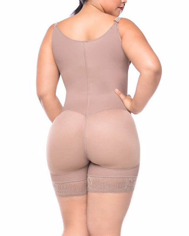 Body moldeador de cuerpo con busto abierto para mujer, ropa moldeadora con cremallera, Faja de compresión adelgazante con correas