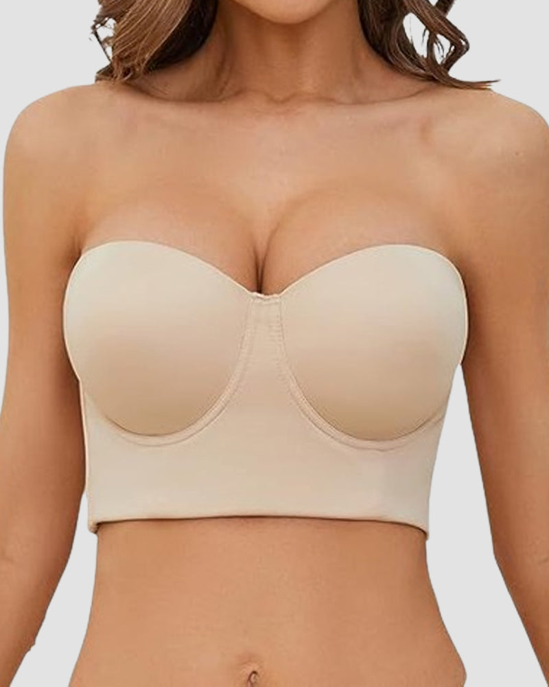 Sujetador bandeau con espalda baja y espalda descubierta