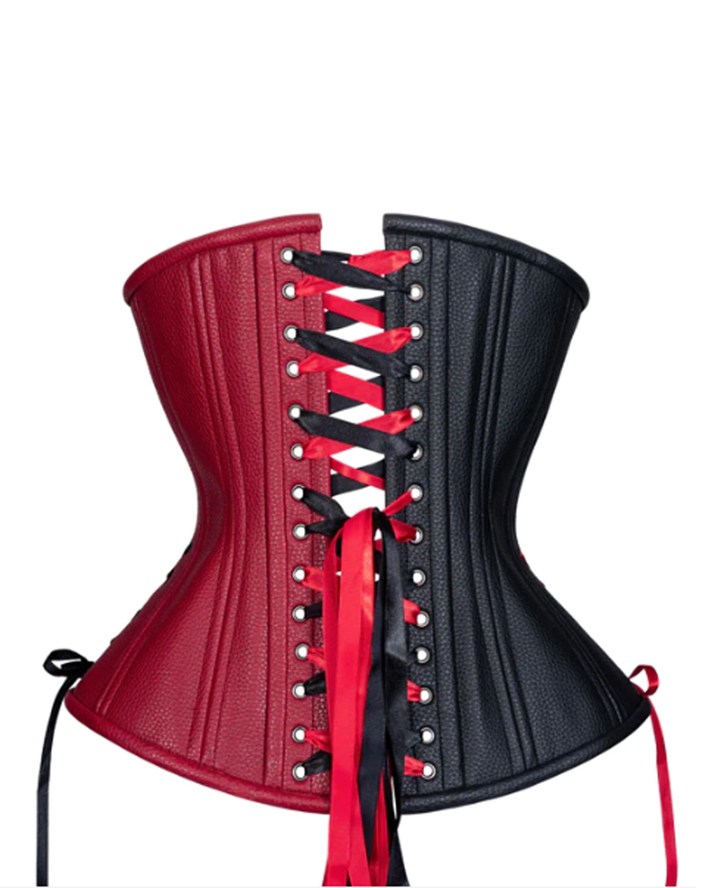 Correa de cuero negro y rojo alrededor de la cintura (Preventa)