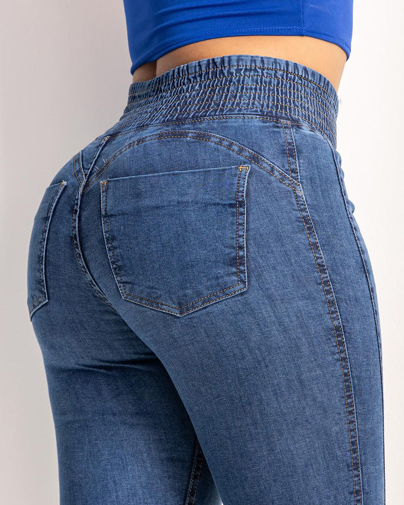 Jeans ajustados de cintura alta