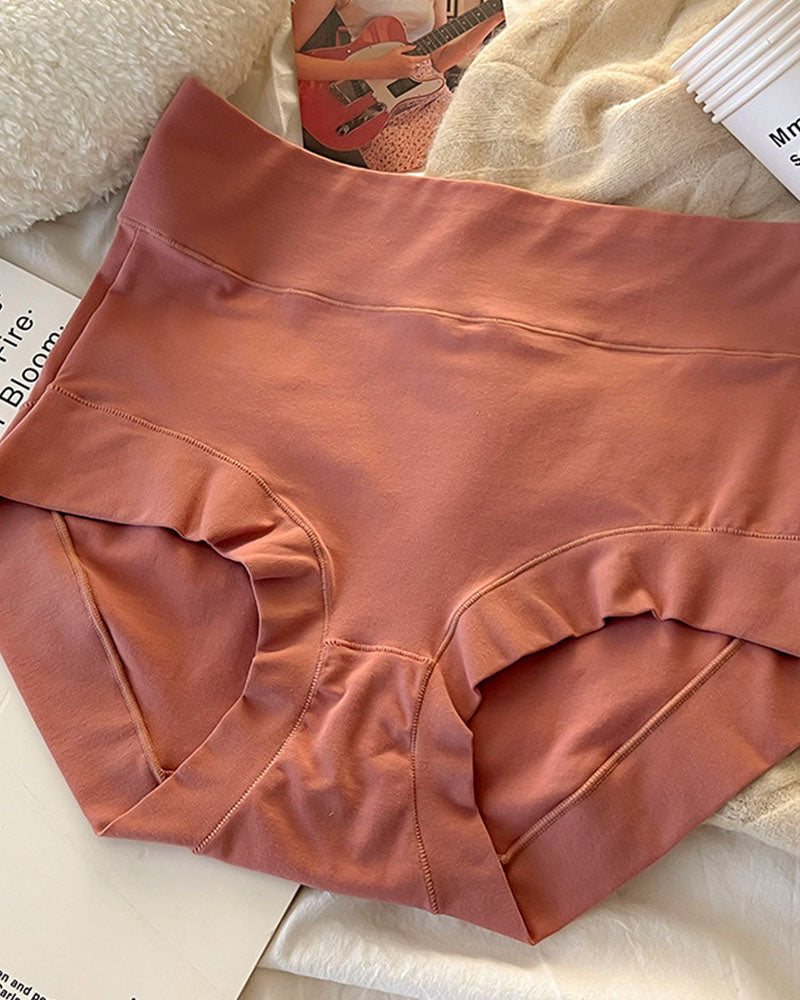 Ropa interior larga de algodón básico con cintura alta y levantamiento de vientre