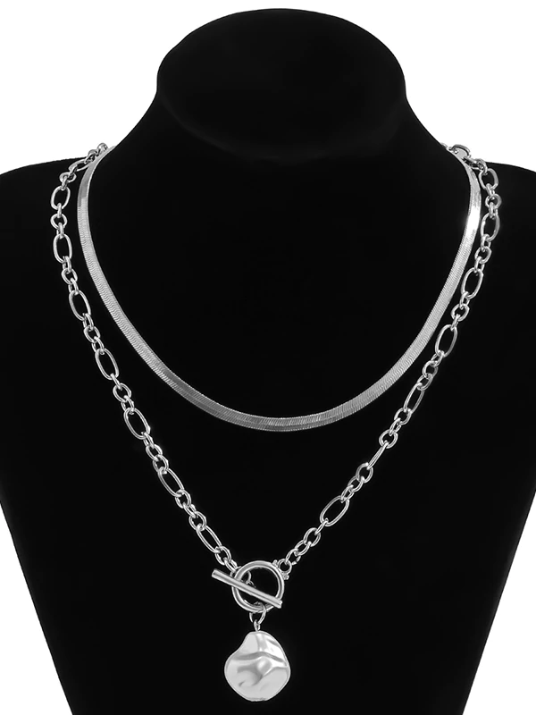 Collar De Hueso De Serpiente Plano Con Hebilla OT De Hip-Hop De Moda