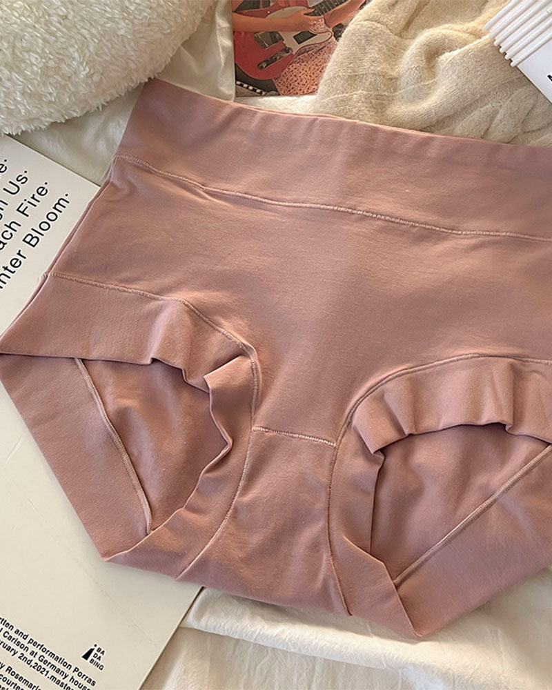 Ropa interior larga de algodón básico con cintura alta y levantamiento de vientre