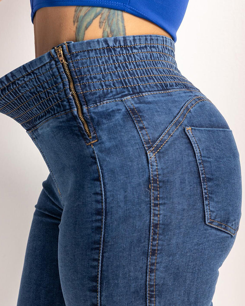 Jeans ajustados de cintura alta
