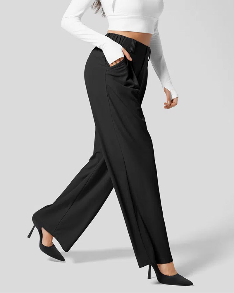 Pantalones de traje casual tipo gofre