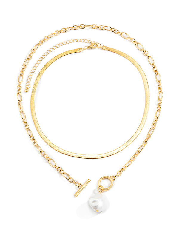 Collar De Hueso De Serpiente Plano Con Hebilla OT De Hip-Hop De Moda
