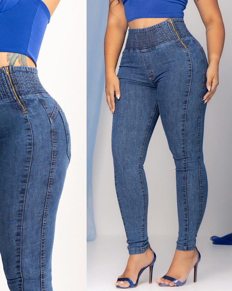 Jeans ajustados de cintura alta