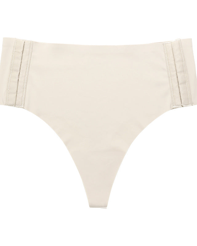 Tanga de seda de hielo sin costuras, transpirable, sexy, con entrepierna de algodón puro de cintura alta