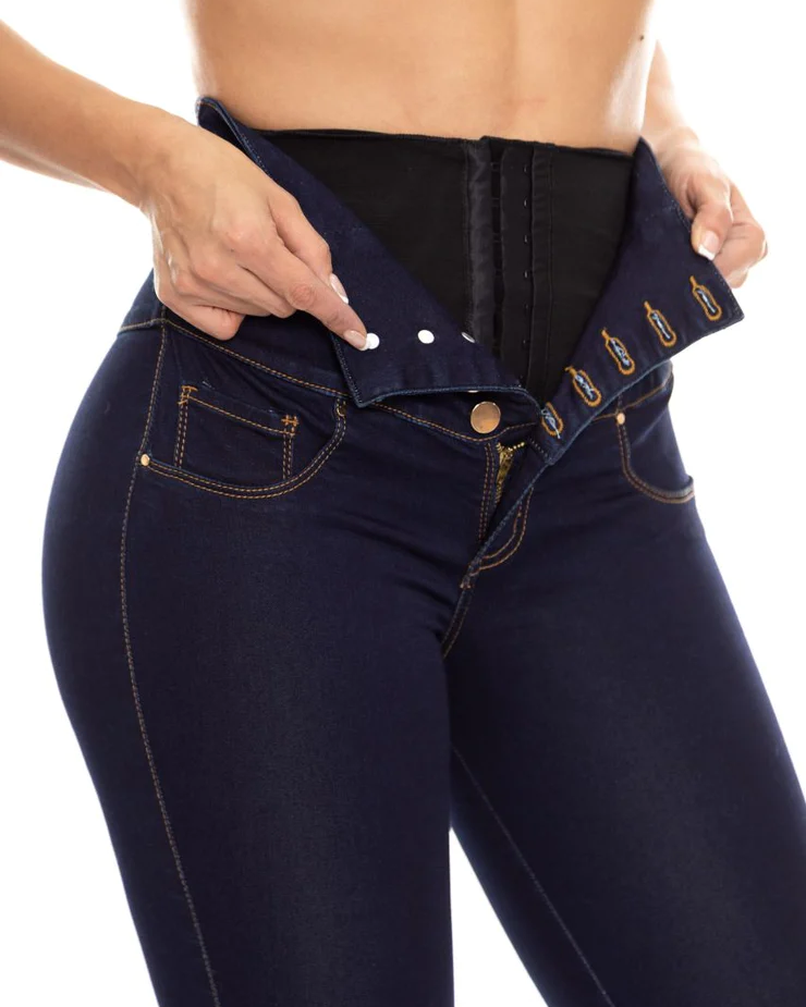Jeans levanta cola cintura alta faja interna
