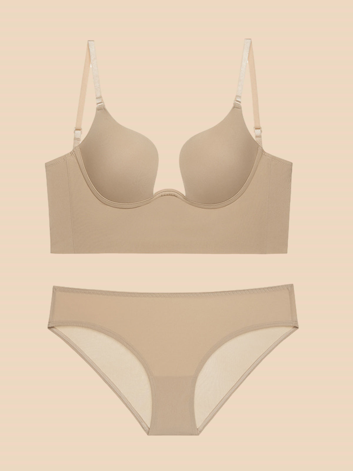 Liftup low back plunge bra sujetador con relleno ligero que realza el escote ropa interior