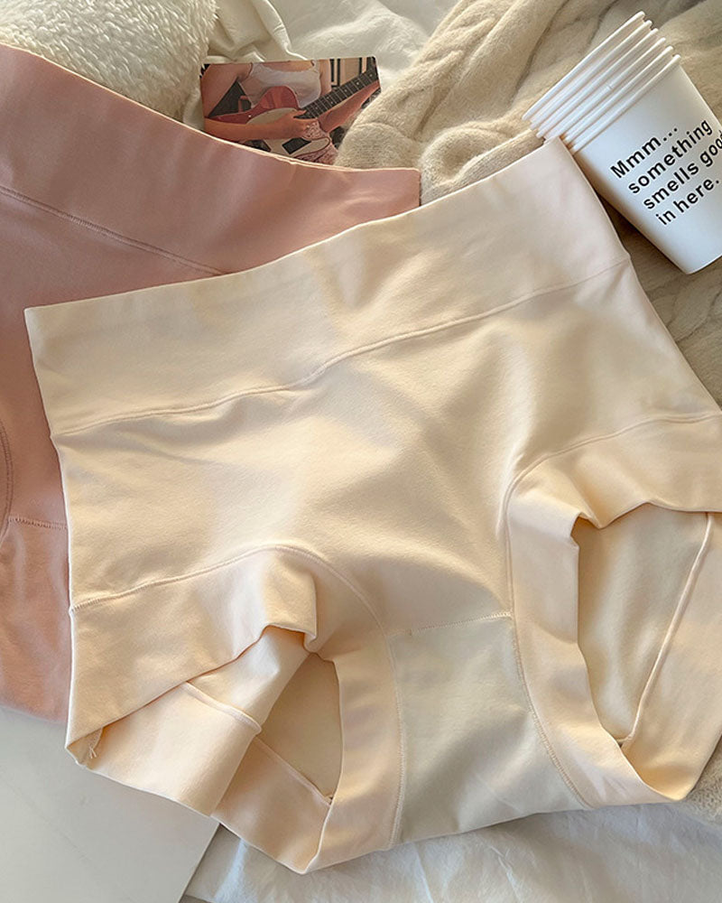 Ropa interior larga de algodón básico con cintura alta y levantamiento de vientre