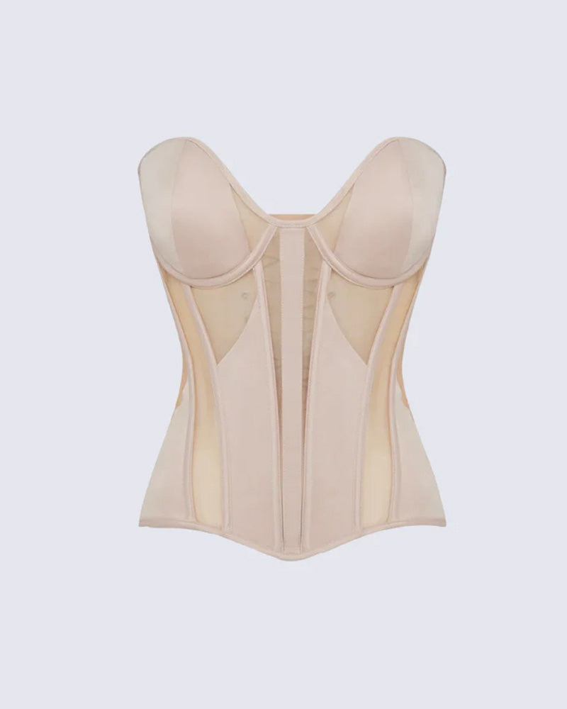 Corsé sexy con costuras de malla (preventa)