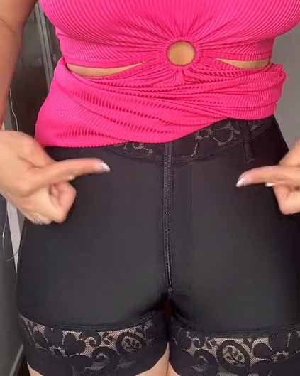 Shorts levantadores de glúteos con cremallera