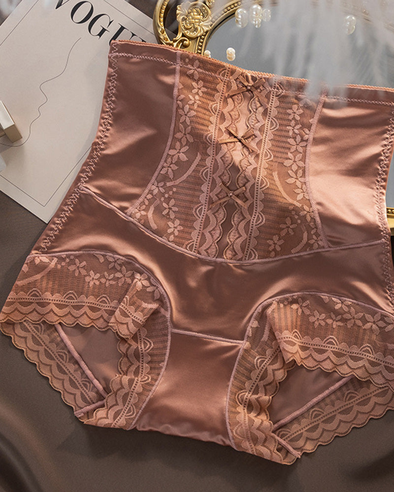 Bragas de encaje sin costuras de cintura alta