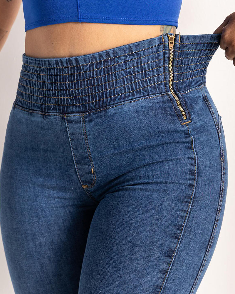Jeans ajustados de cintura alta