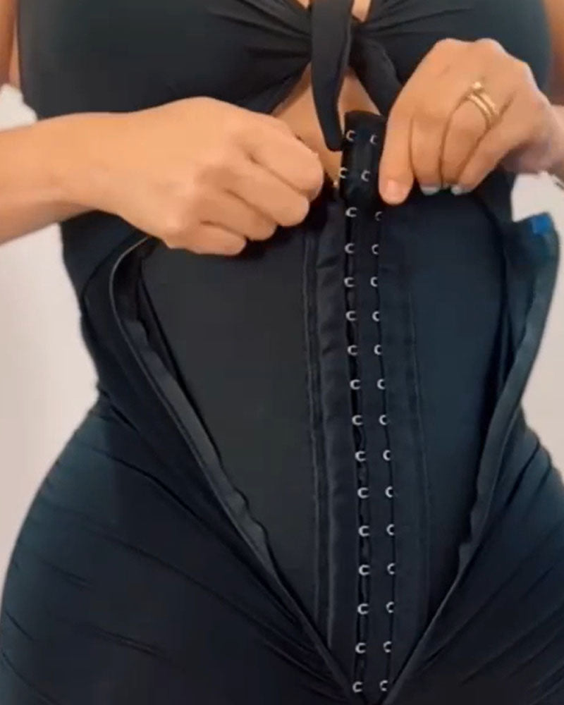 Traje de baño de una pieza triangular con control de barriga y levantamiento de cadera (preventa)